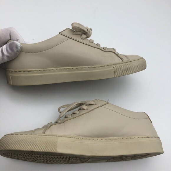 Woman By Common Projects Achilles Leather Sneakers EU 36 US 6 Beige Cream Low - Picture 10 of 14